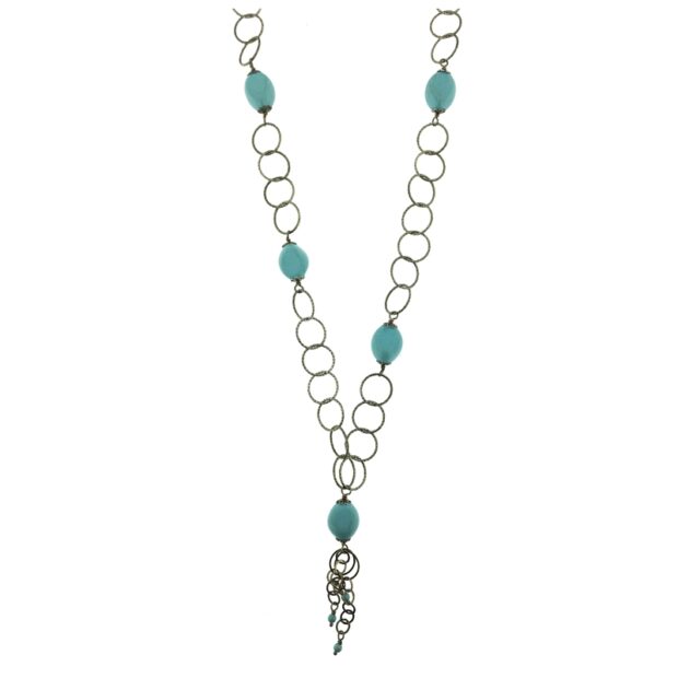 Collana in Argento 925% con Pietre Turchesi