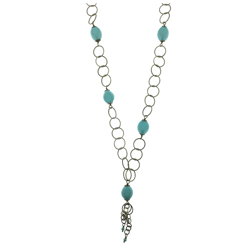 Collana in Argento 925% con Pietre Turchesi