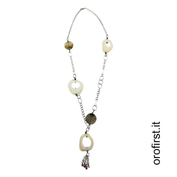 Collana in argento e pietre colorate