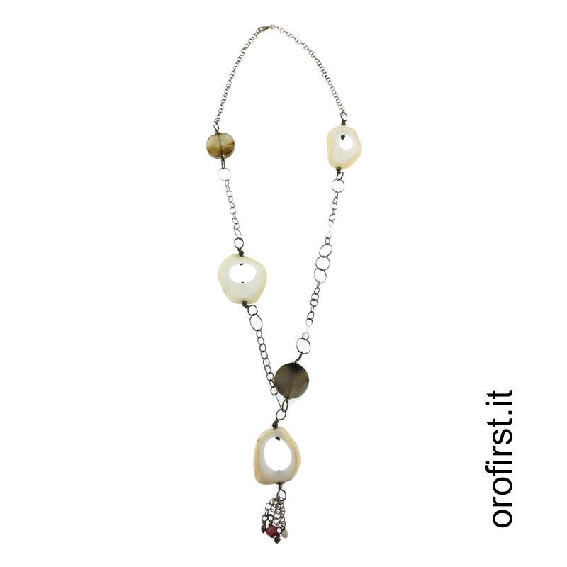 Collana in argento e pietre colorate