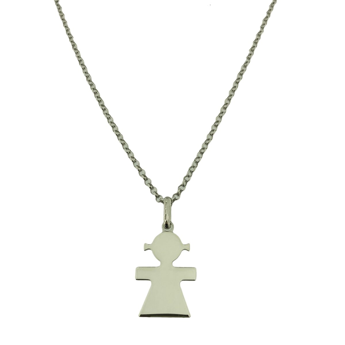 Collana con ciondolo bimba in argento 925%