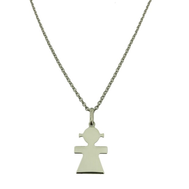 Collana con ciondolo bimba in argento 925%