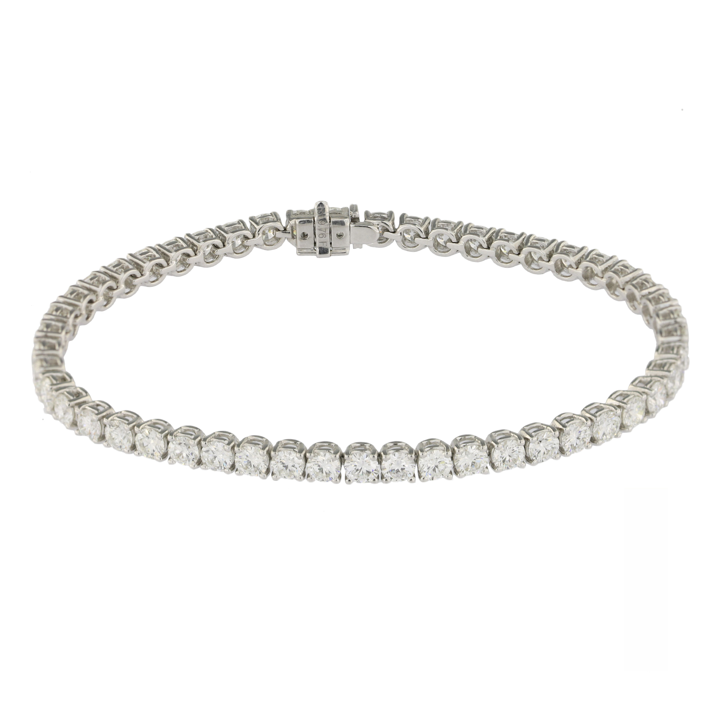 Bracciale tennis in oro bianco 18kt con diamanti taglio rotondo brillante  9,76ct ricondizionato a 11,500.00€