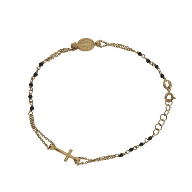 Bracciale rosario in argento rosa 925%