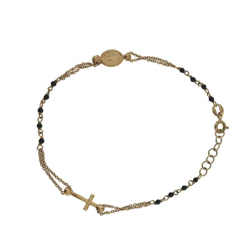 Bracciale rosario in argento rosa 925%
