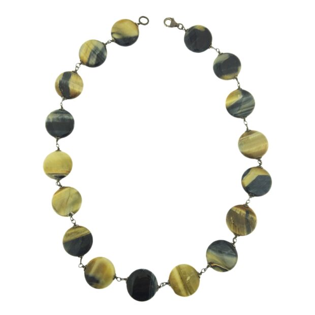 Collana in argento 925% con pietre Occhio di Tigre