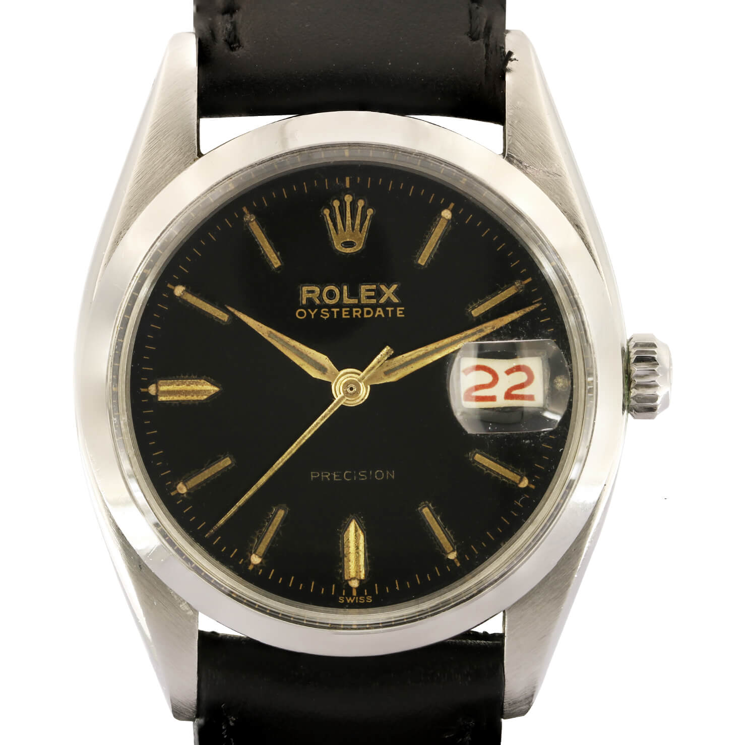 Rolex Oyster Date Precision Glossy Gilt Dial Ref 6494 ricondizionato a  2,950.00€