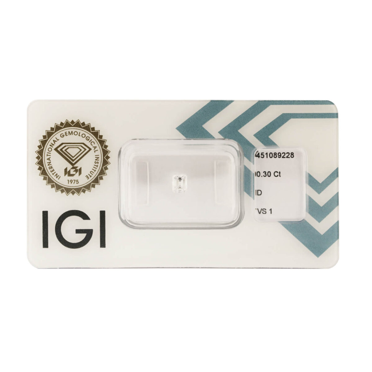 Diamante rectangular certificato IGI 0,30 ct