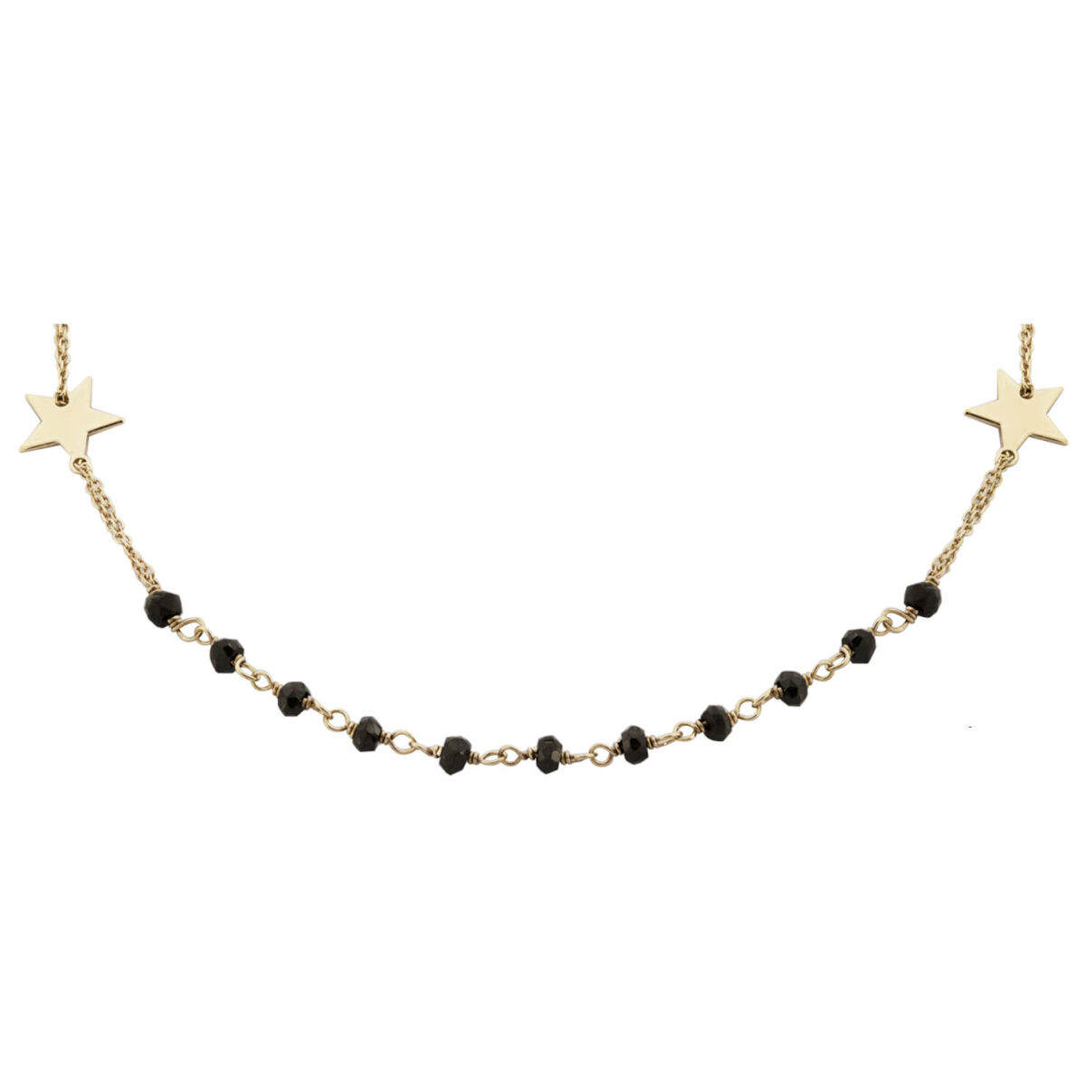 Collana Maman et Sophie in argento rosato e pietre nere
