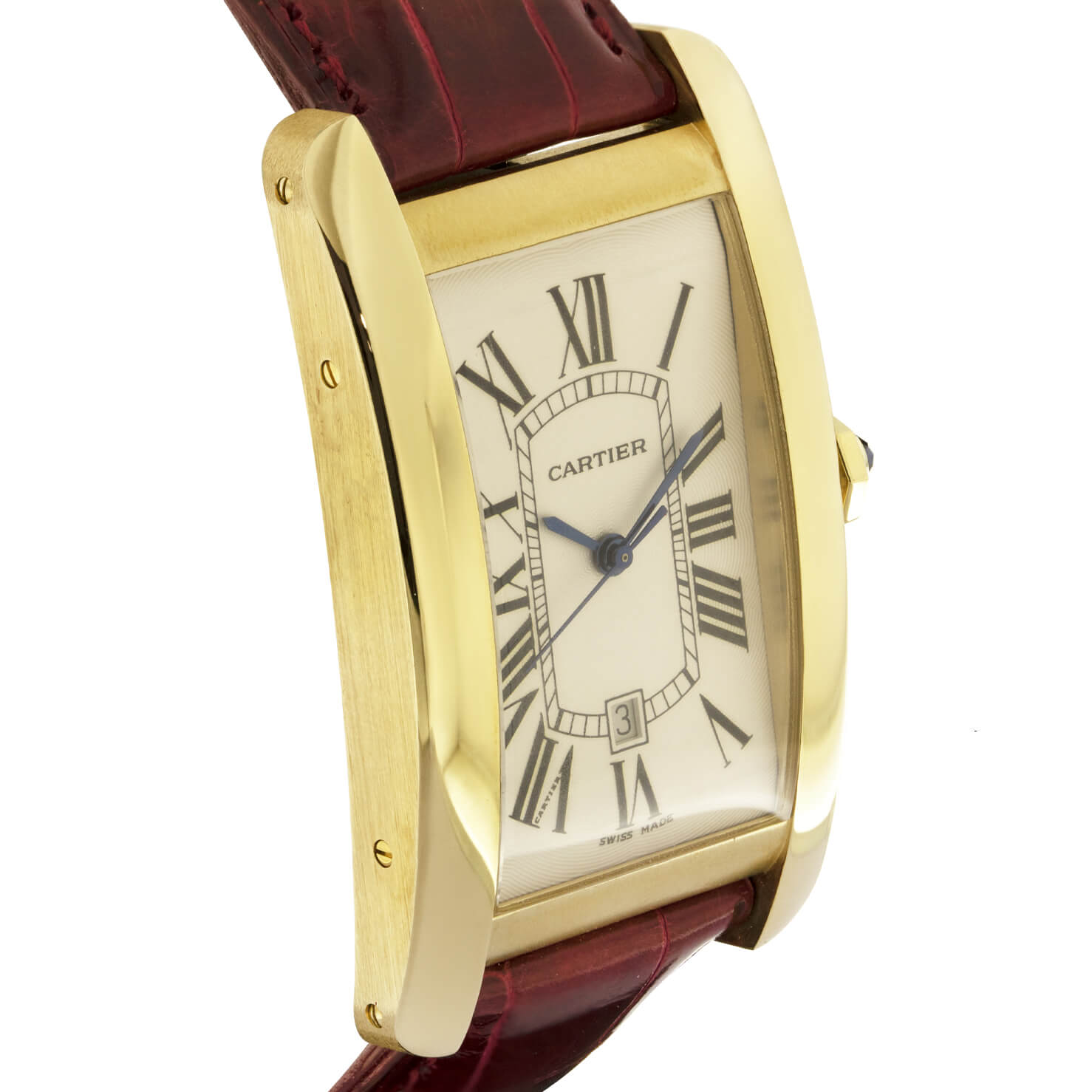 Tank Americaine, Ref. 2329 Yellow gold wristwatch with date Circa