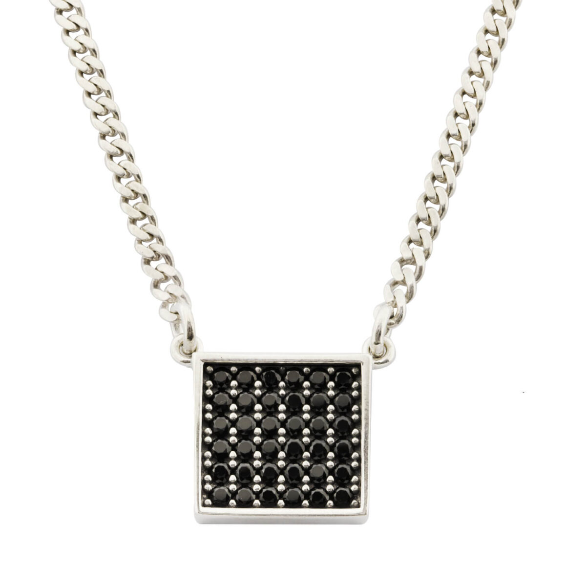 Collana in argento con diamanti neri 0,72ct tot