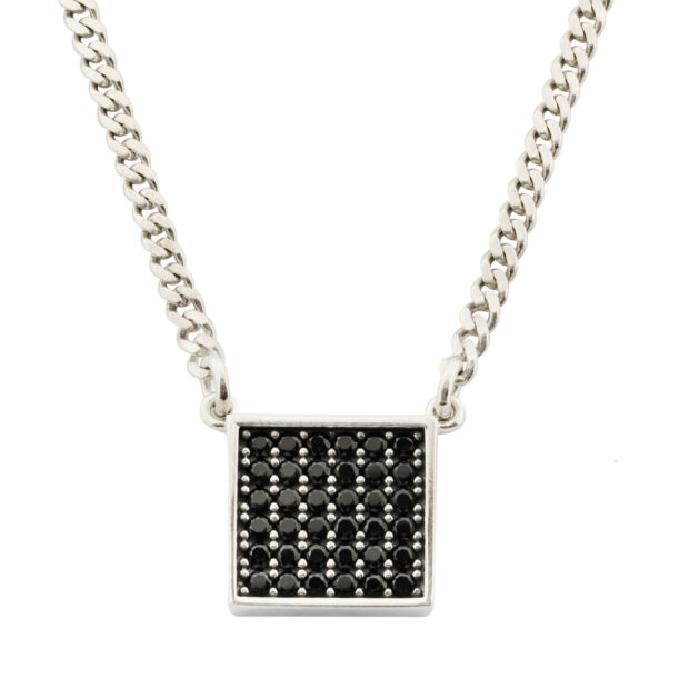 Collana in argento con diamanti neri 0,72ct tot