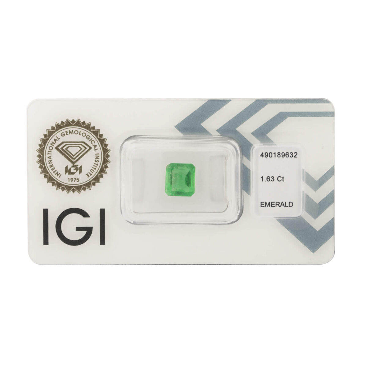 Smeraldo emerald cut 1,63ct certificato IGI