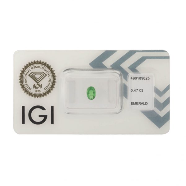 Smeraldo oval cut 0,47ct certificato IGI
