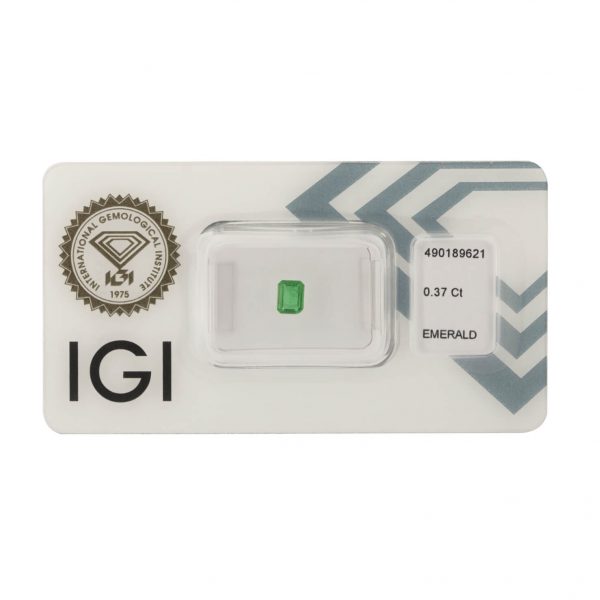 Smeraldo emerald cut 0,37ct certificato IGI