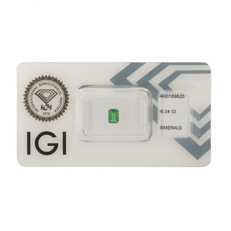 Smeraldo emerald cut 0,34ct certificato IGI