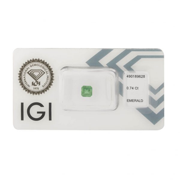 Smeraldo emerald cut 0,74ct certificato IGI