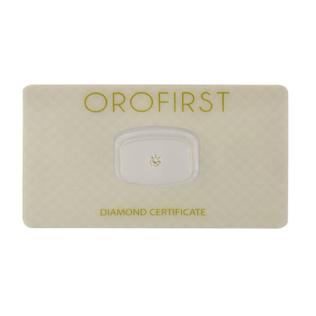 Diamante taglio round 0,22ct certificato Orofirst