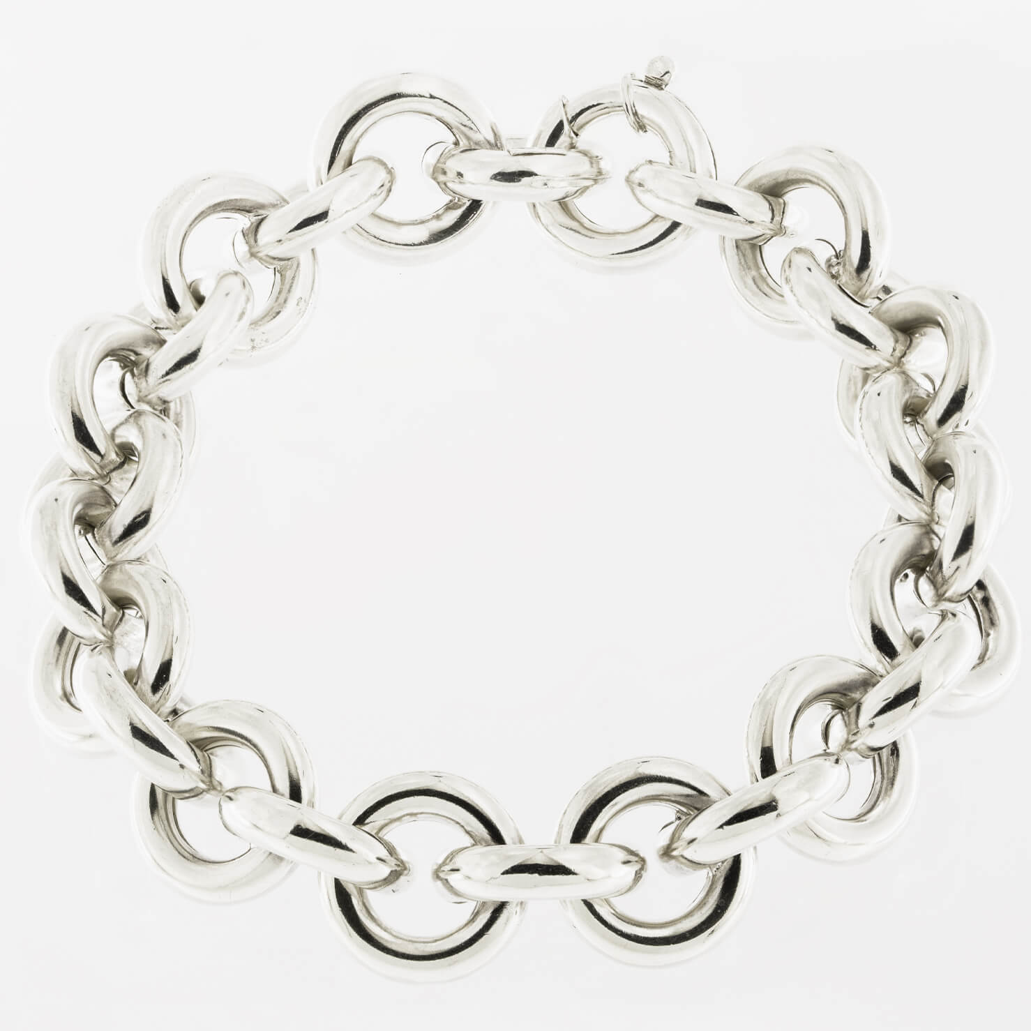 Anello catena maglia grossa in argento 925