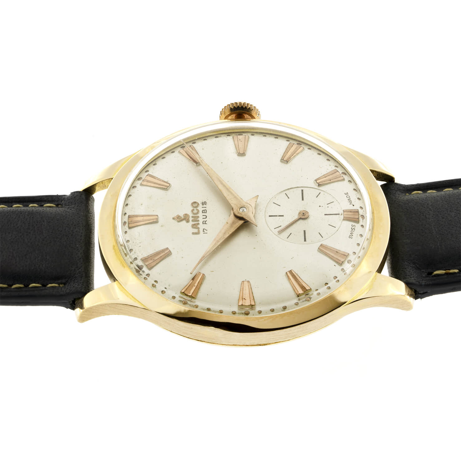 Lanco Classic Vintage pink gold 38 mm cal 1505 ricondizionato a