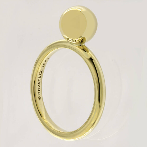 Anello Tiffany Ball in oro giallo con pochette originale