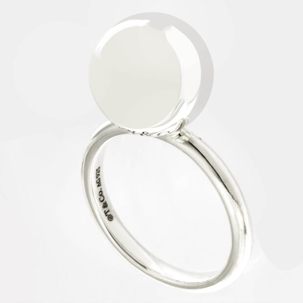 Anello Tiffany Ball in argento con pochette originale