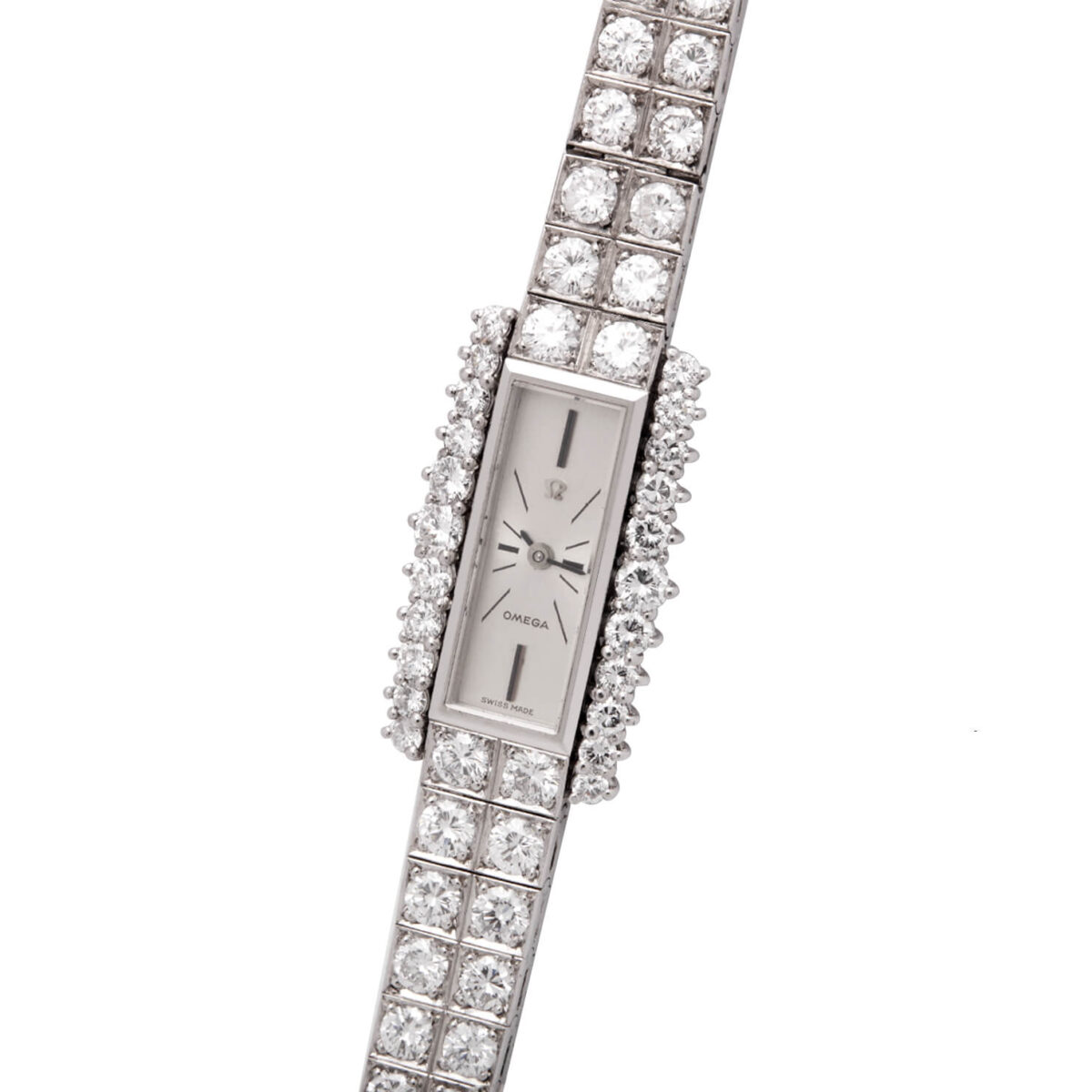 Omega 1960’s vintage ladies white gold 18kt full diamond ref 8065