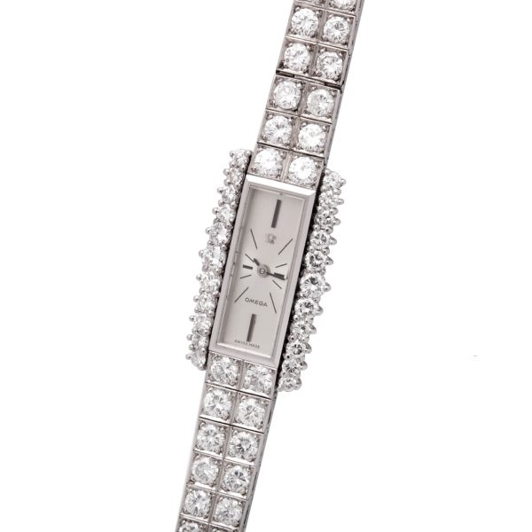 Omega 1960’s vintage ladies white gold 18kt full diamond ref 8065
