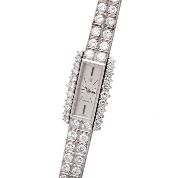Omega 1960’s vintage ladies white gold 18kt full diamond ref 8065