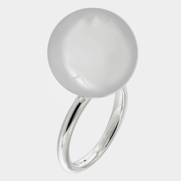 Anello Tiffany ball grande  in argento con pochette