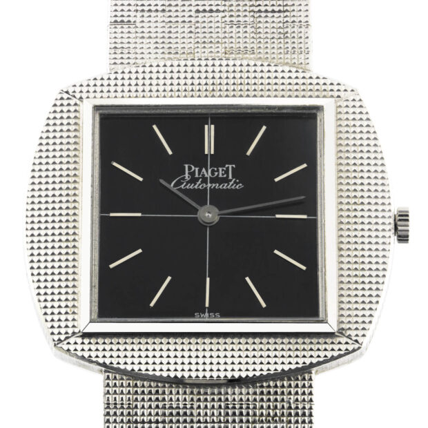 Piaget automatic extraplatte white gold 18kt 33mm black dial ref 12461C4