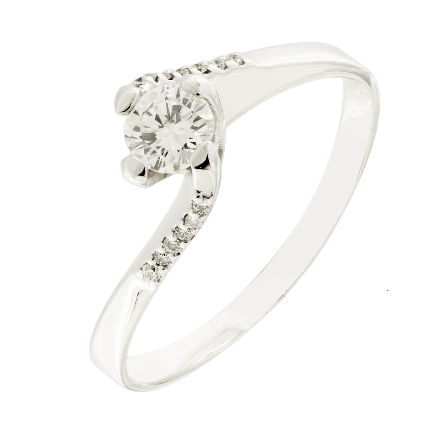 Anello solitario con outlet brillanti laterali