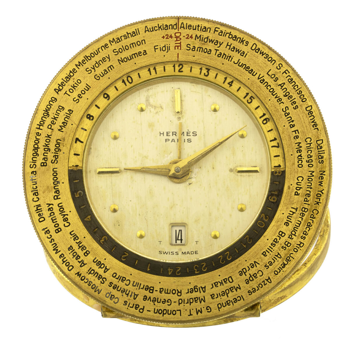 Orologio da tavola Hermes Reveil World Time ref 1005