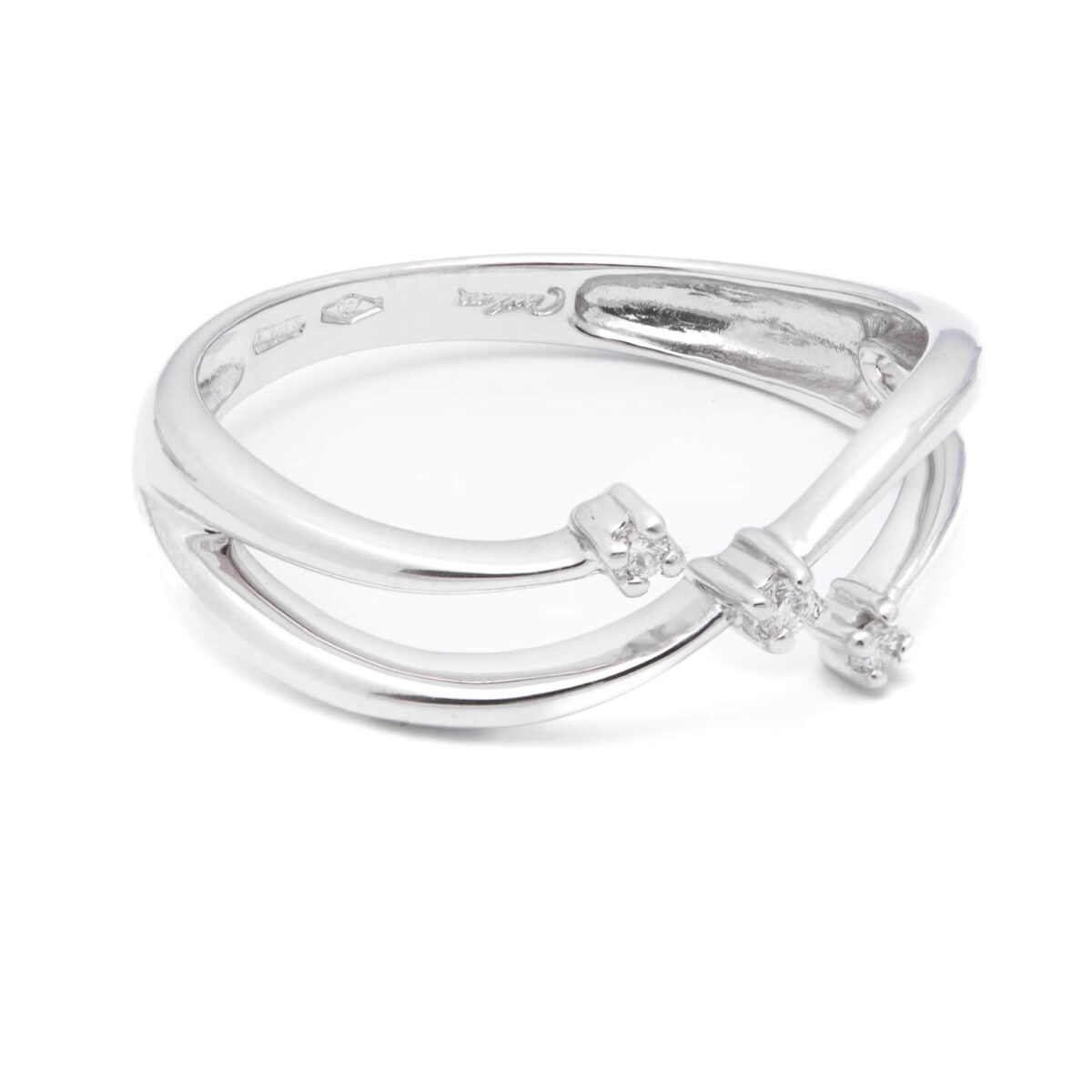 Anello Trilogy Miluna in oro bianco e diamanti 0,045ct