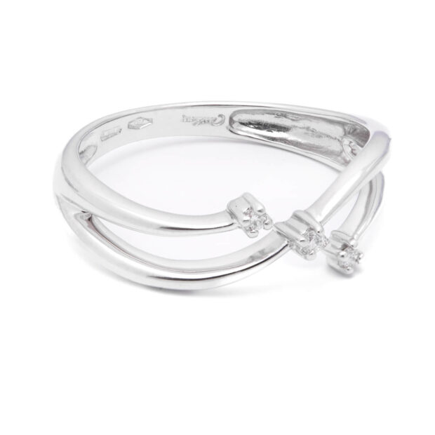 Anello Trilogy Miluna in oro bianco e diamanti 0,045ct