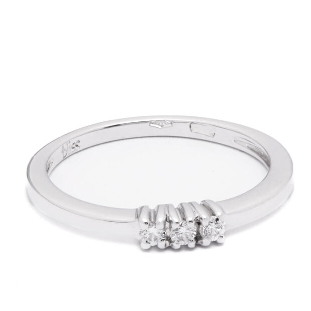 Anello trilogy Bliss in oro bianco e diamanti 0,09ct tot
