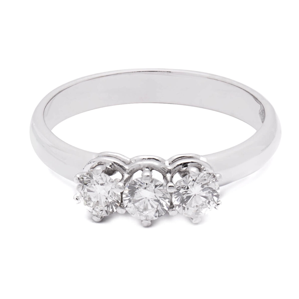 Anello trilogy in oro bianco e diamanti 0,55ct tot