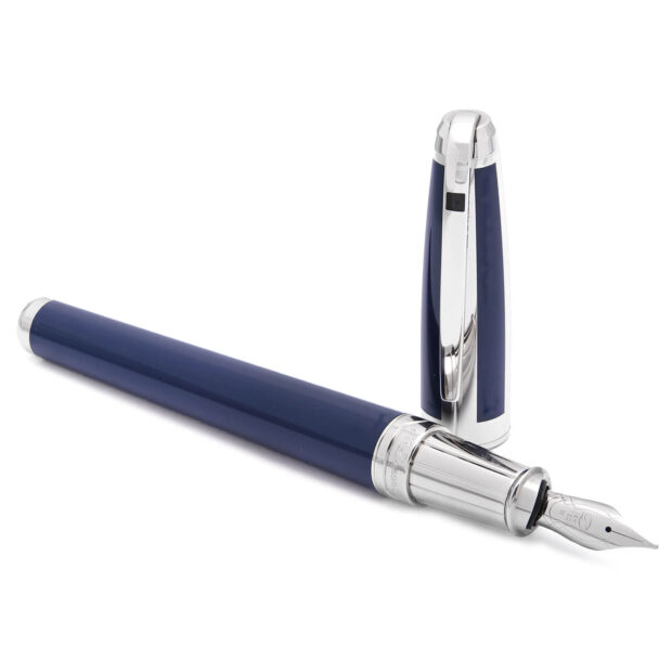 Penna stilografica S.T.Dupont Line D Blu neon