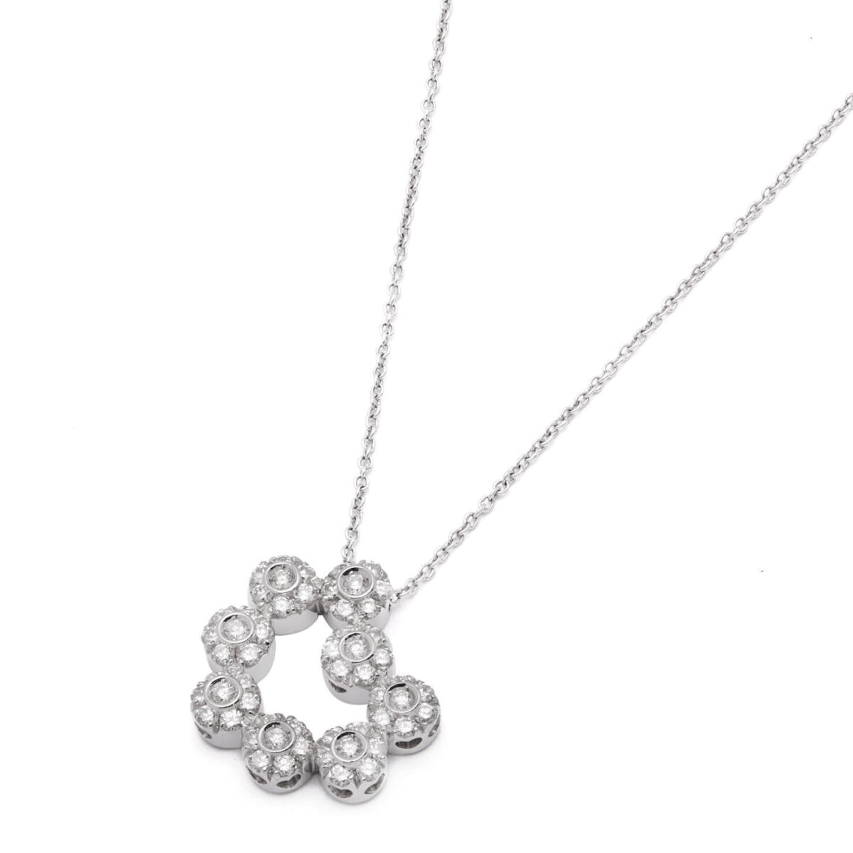 Collana Pasquale Bruni con ciondolo cuore in oro bianco e diamanti