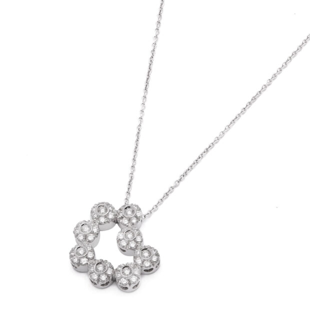 Collana Pasquale Bruni con ciondolo cuore in oro bianco e diamanti