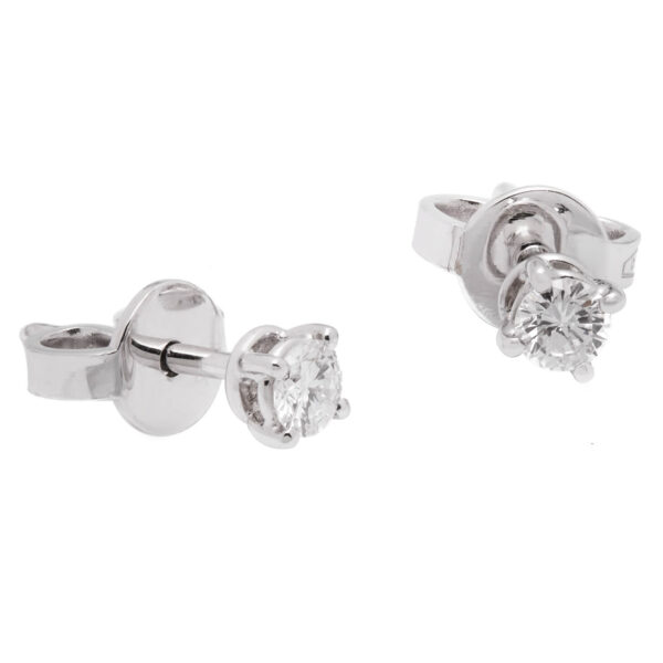 Orecchini punto luce in oro bianco e diamanti 0,20ct