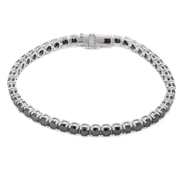 Bracciale tennis in oro bianco con diamanti neri 9,4ct