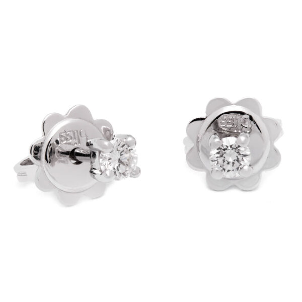 Orecchini Bliss punto luce in oro bianco e diamanti 0,18ct