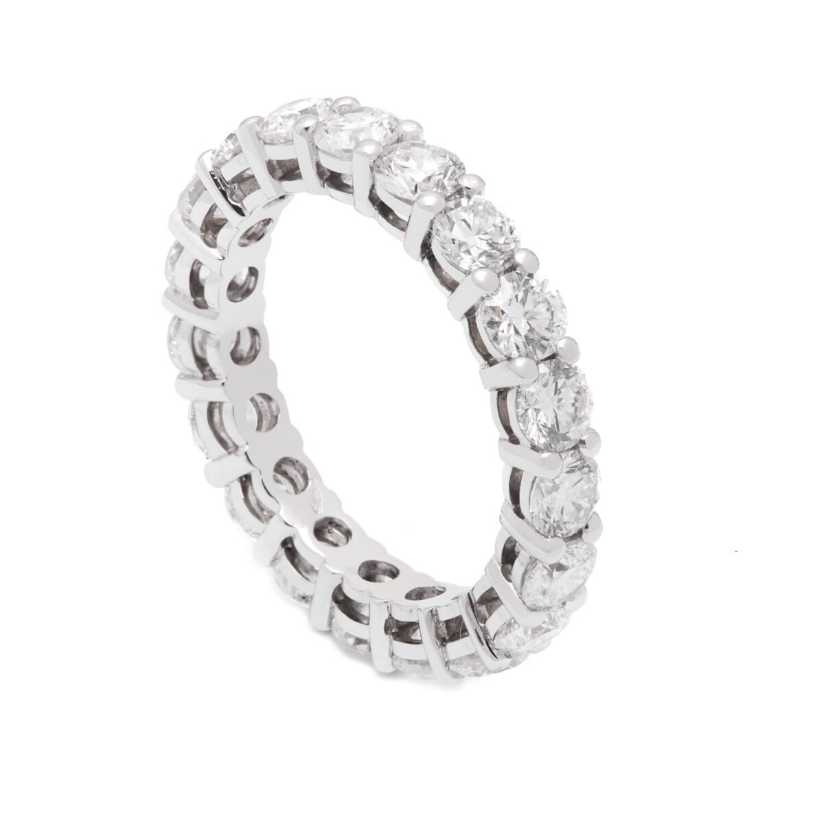 Anello eternity in oro bianco e diamanti 2,85ct tot
