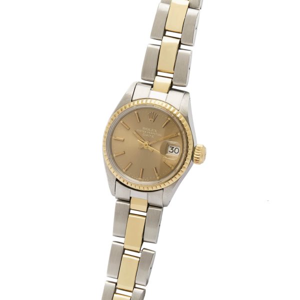 Rolex date lady 25mm ref 6517 steel gold