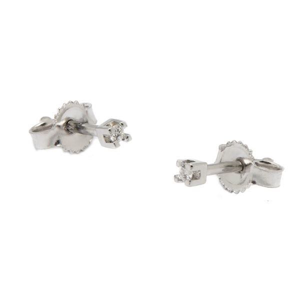 Orecchini punto luce in oro bianco e diamanti 0,030ct