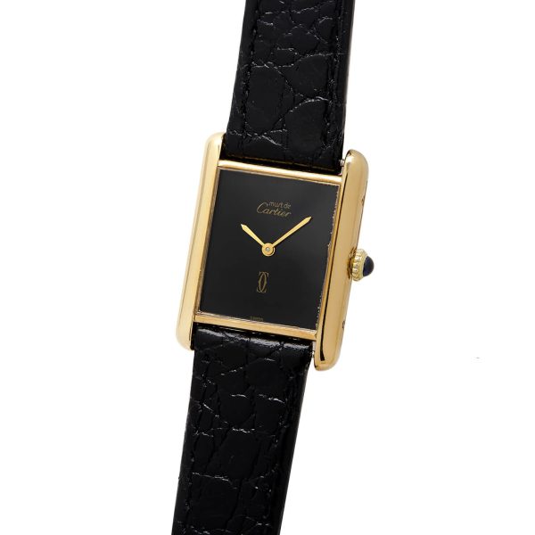 Cartier Tank Vermeil Must de Cartier black dial manual 23mm