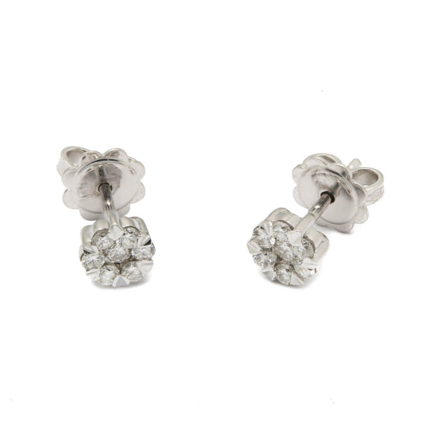 Orecchini magic fiore in oro bianco e diamanti 0,40ct