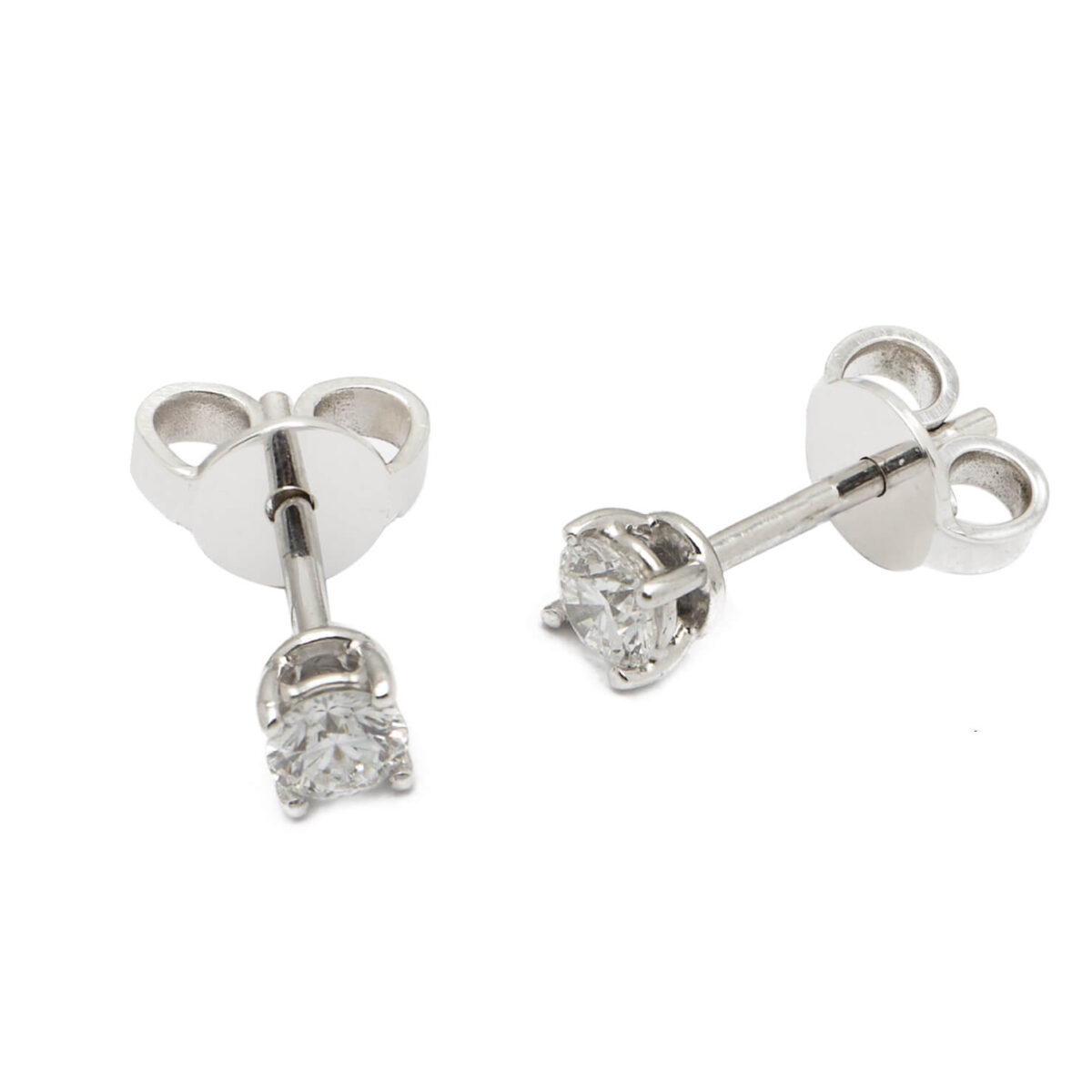 Orecchini Bliss punto luce in oro bianco e diamanti 0,20ct