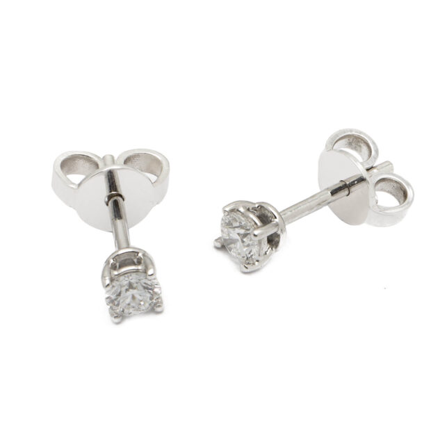 Orecchini Bliss punto luce in oro bianco e diamanti 0,20ct